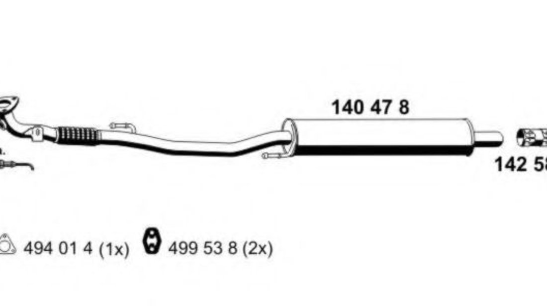 Toba esapament primara VW FOX (5Z1, 5Z3) (2003 - 2016) ERNST 140478 piesa NOUA