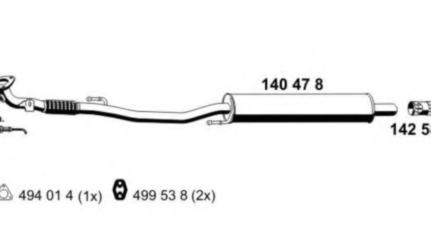 Toba esapament primara VW POLO (9N) (2001 - 2012) ERNST 140478 piesa NOUA