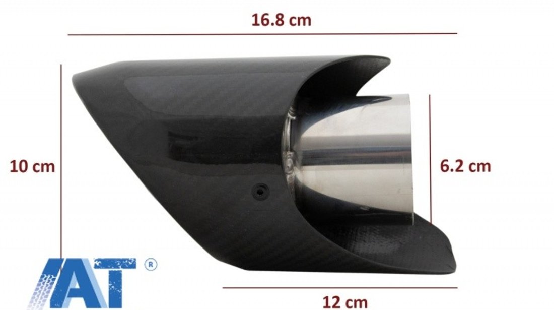 Toba Ornament Sistem de evacuare Carbon Fiber Finisaj Lucios Inlet 6.2cm