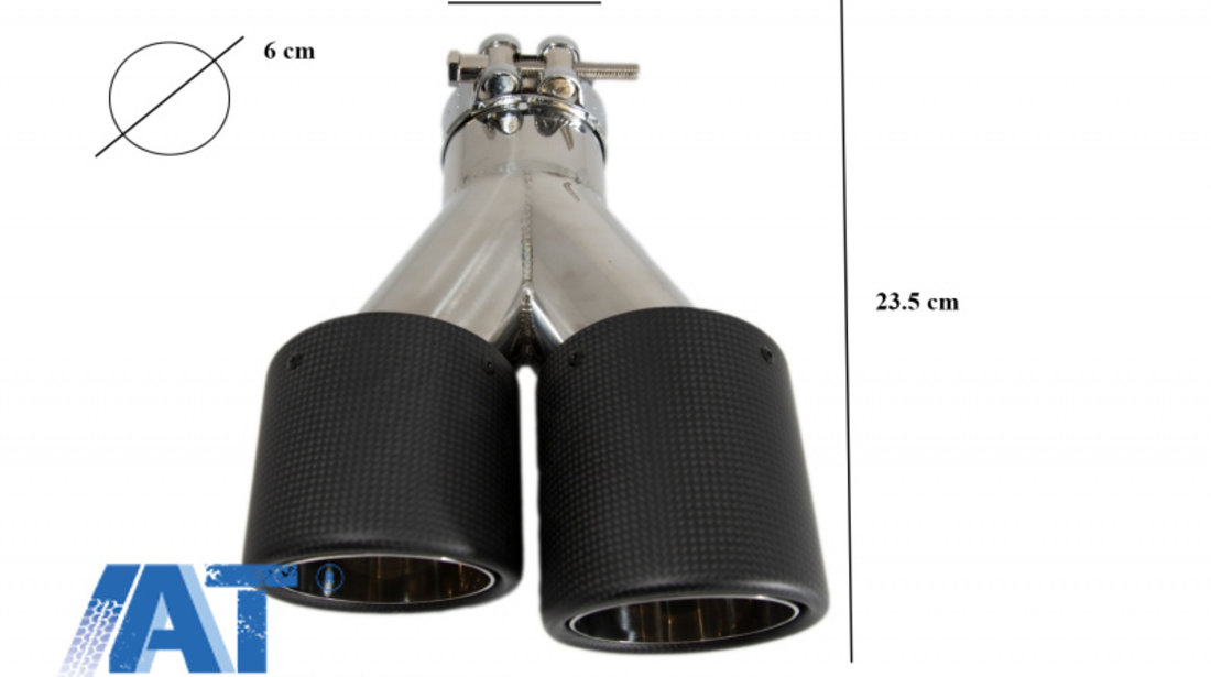 Tobe Ornamente Sistem de evacuare Carbon Fiber Finisaj Mat 6cm/2.36inch