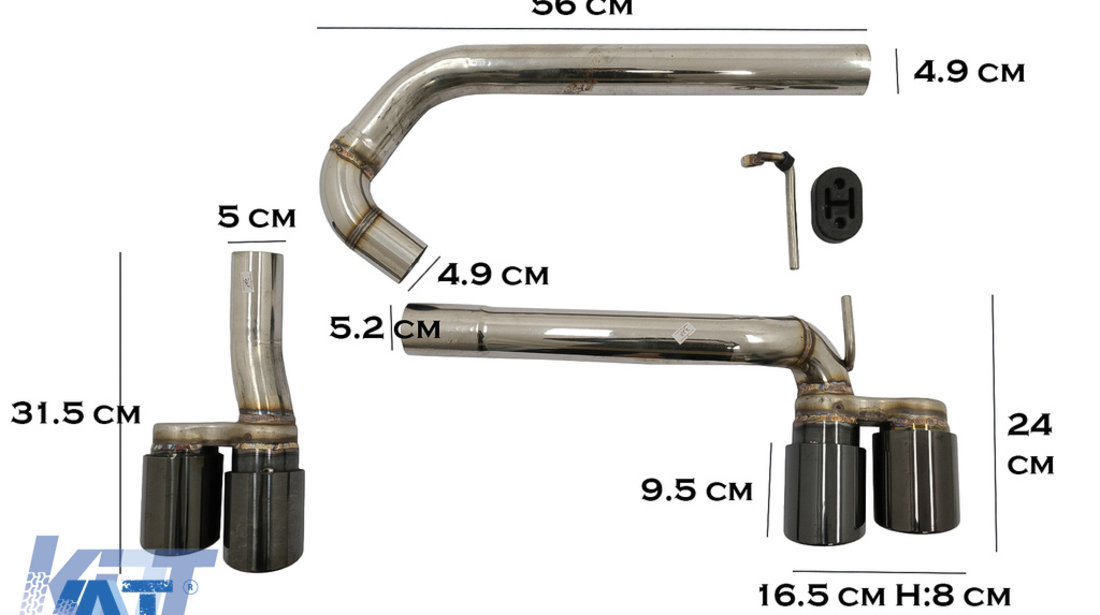 Tobe Sistem Evacuare compatibil cu BMW Seria 3 F30 F31 (2011-2018) Tipsuri Dubla Evacuare