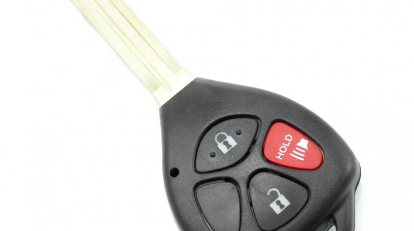 Toyota carcasa cheie 2+1 butoane cu buton rosu panica (fara logo)