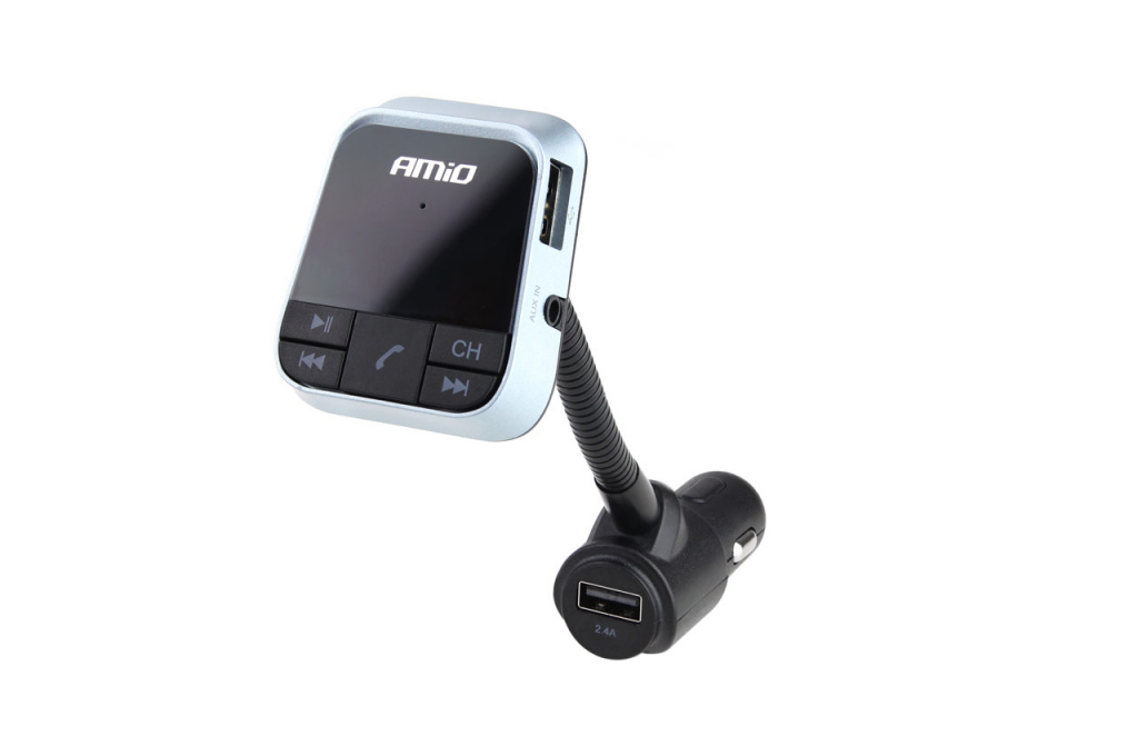 Transmițător Fm Bluetooth Cu încărcător 2,4a Bt-01 Amio 02250