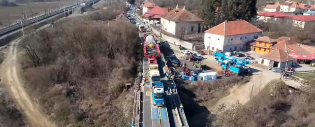Transport agabaritic record in Romania. Este pentru prima data cand se foloseste aceasta tehnologie