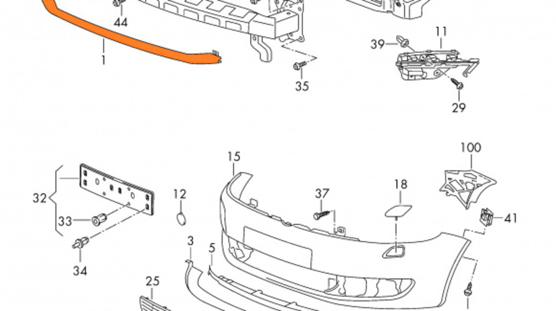 Traversa Inferioara Bara Fata Am Volkswagen Golf Plus 2004-2013 5K0807651D