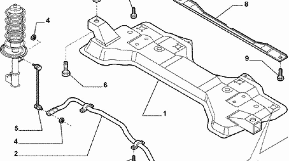 Traversa inferioara de ranforsare punte fata Fiat Punto II (poz.8) FIAT OE 55703164