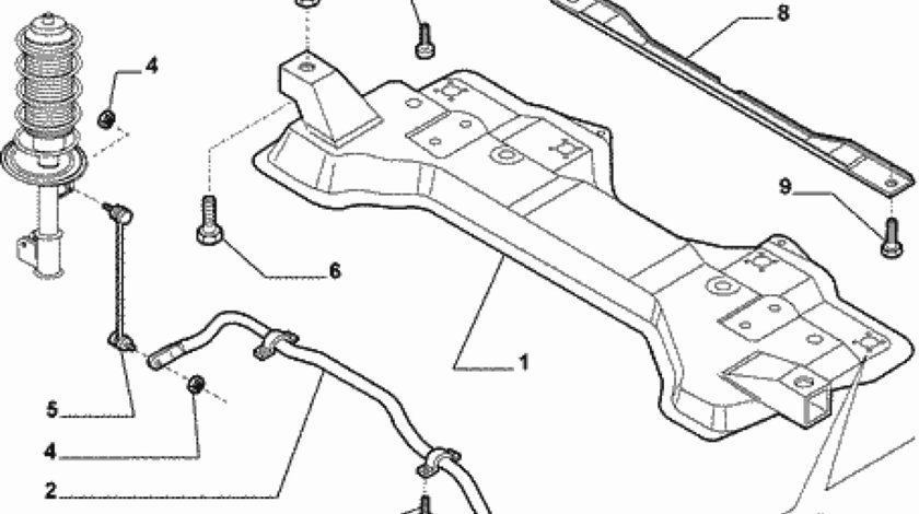 Traversa inferioara de ranforsare punte fata Fiat Punto II (poz.8) FIAT OE 55703164