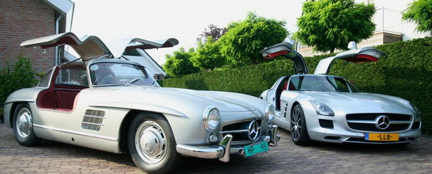 Trecutul intalneste viitorul: 300SL fata in fata cu SLS AMG