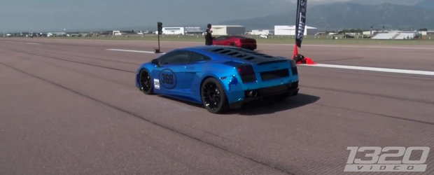 Trei Lamborghini-uri de cate 2000 CP fiecare isi fac de cap pista de drag