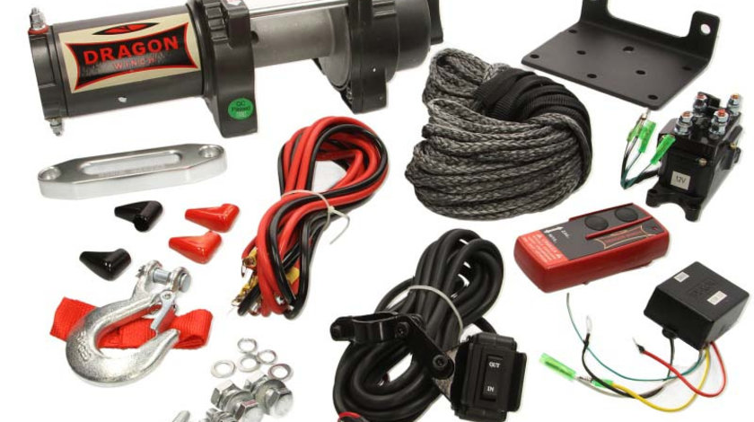 Troliu Atv Dragon Winch 1.6CP, 12V, 1588Kg, 15M DWH3500HD-S