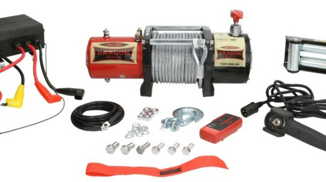 Troliu Atv Dragon Winch 5.5CP, 12V, 3629Kg, 24M DWM8000