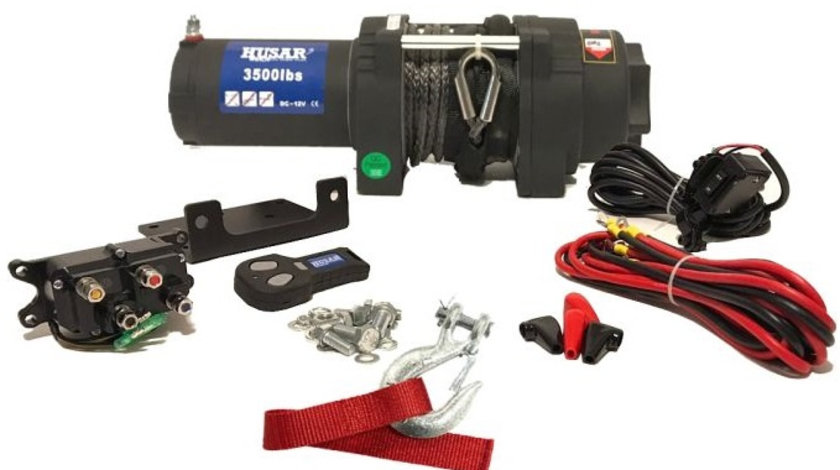 Troliu Atv Husar Winch 1.5CP, 12V, 1361Kg, 12M BSTS3000LBS12V-S