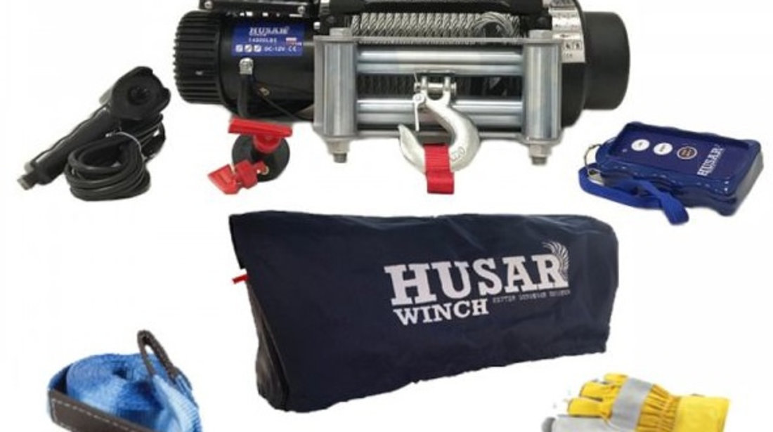 Troliu Atv Husar Winch 6.7CP, 12V, 6350Kg, 28.5M BSTS14000LBS24VKIT1