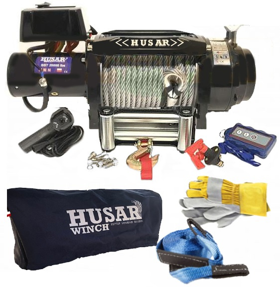 Troliu Atv Husar Winch 8.2CP, 24V, 9072Kg, 28.5M BSTS22000LBS24VKIT1