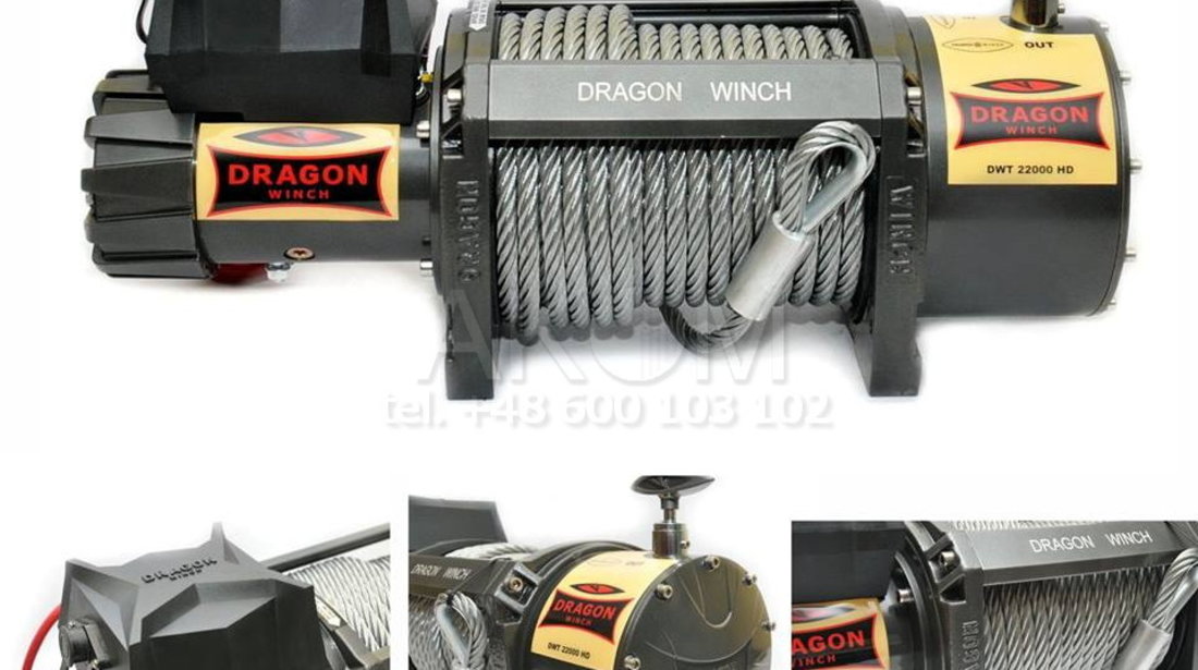 Troliu electric profesional DRAGON WINCH DWT 22000 lbs(trage 9979 kg) 2