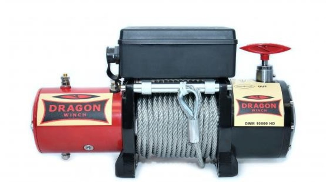 Troliu electric scurt, DRAGON WINCH DWM 10000 HD (trage 4536 kg) 12 V