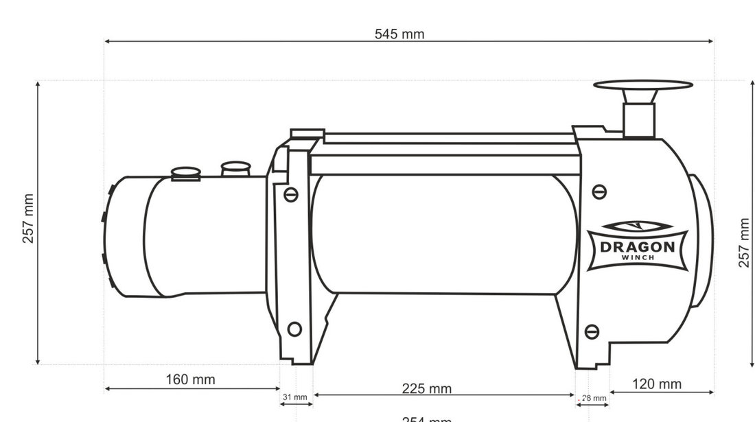 Troliu hidraulic DRAGON WINCH DWHI 18000 HD (trage 8165kg)