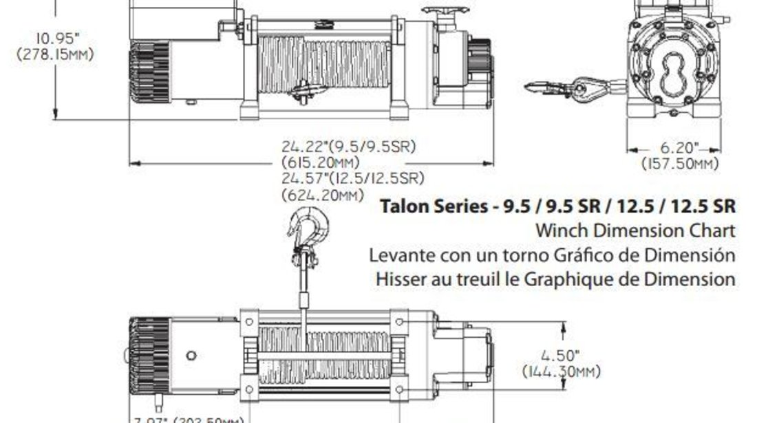 troliu Superwinch Tiger Shark 11500 lbsl (trage 5216 kg) cablu sintetic