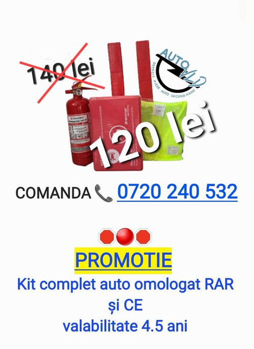 Trusa auto medicala siguranta rutiera triunghi stingator omologat RAR