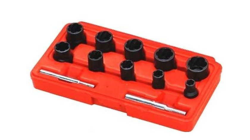 Trusa cu tubulare speciale (Twist) pentru suruburi uzate si antifurt, Force 12 piese