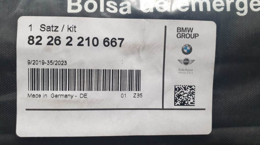 Trusa de prin ajutor BMW, Noua , Originala Sigilata (trusa+2 veste+triunghi reflectorizant) exp 2024