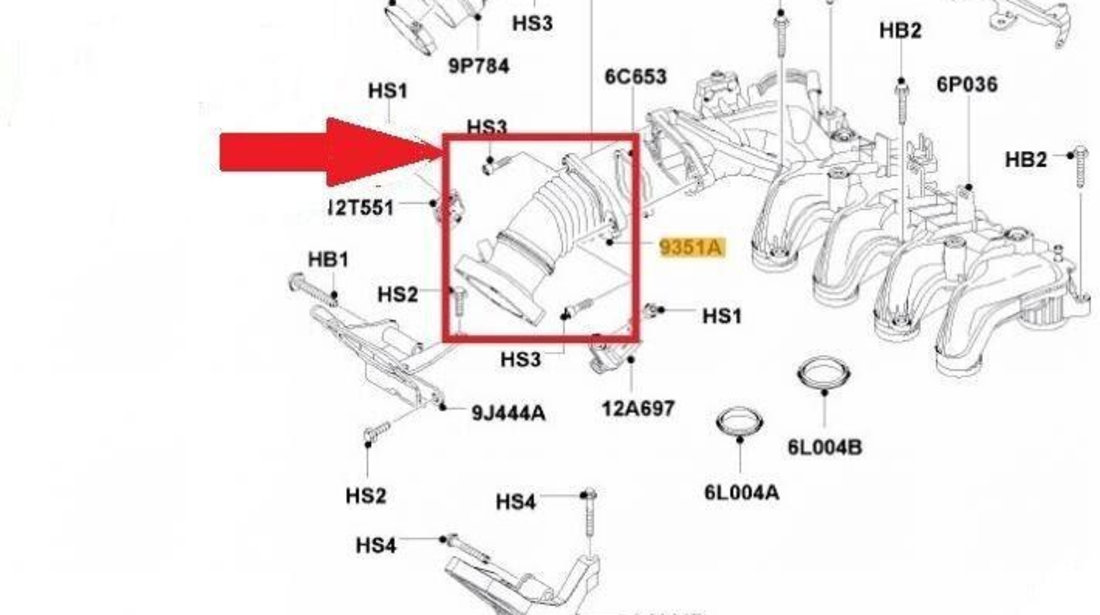 Tub admisie aer Ford Focus C-Max (2003-2007)[DM2] 1440440