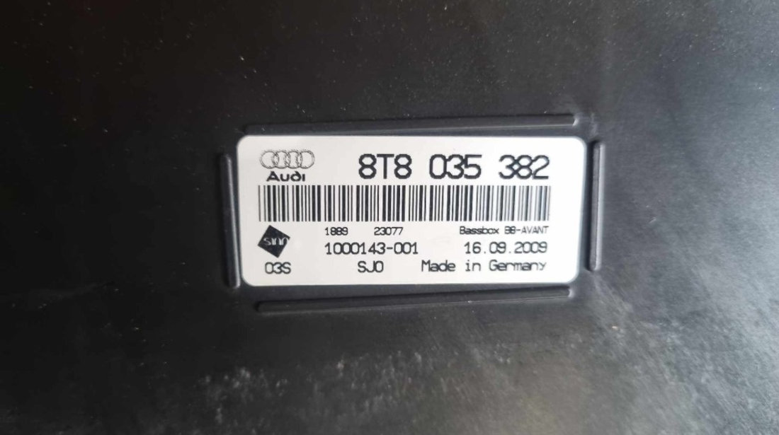 Tub bass original Audi A4 B8 cod piesa : 8T8035382