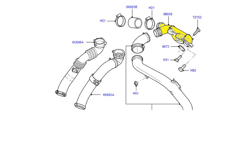 Tubulatură Rezonator Aer- Turbo Ford Focus 2-90 PC