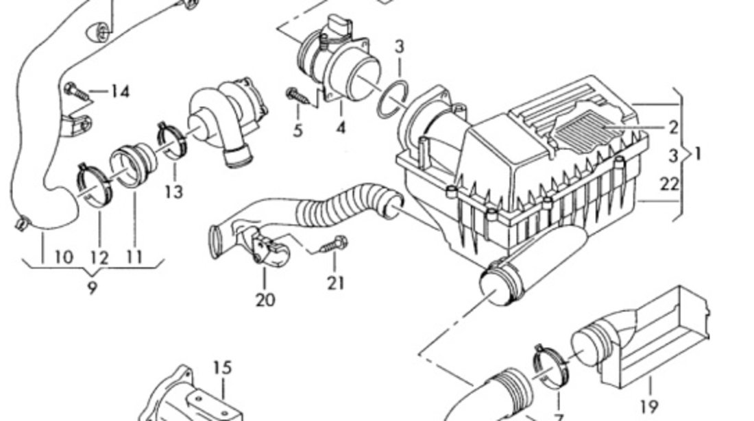 Tubulatura aer Volkswagen Golf 5 (1K1) Coupe 1.9 TDI BKC 2005 OEM 1K0129618AE