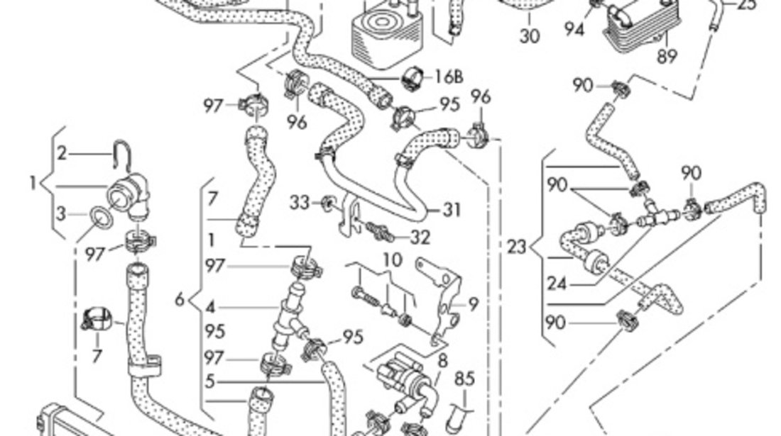 Tubulatura plastic apa motor ​Volkswagen Passat CC (357) DSG 2.0 tdi CBB B 2009 VOLKSWAGEN PASSAT CC (357) [ 2008 - 2012 ] OEM 03L121065T