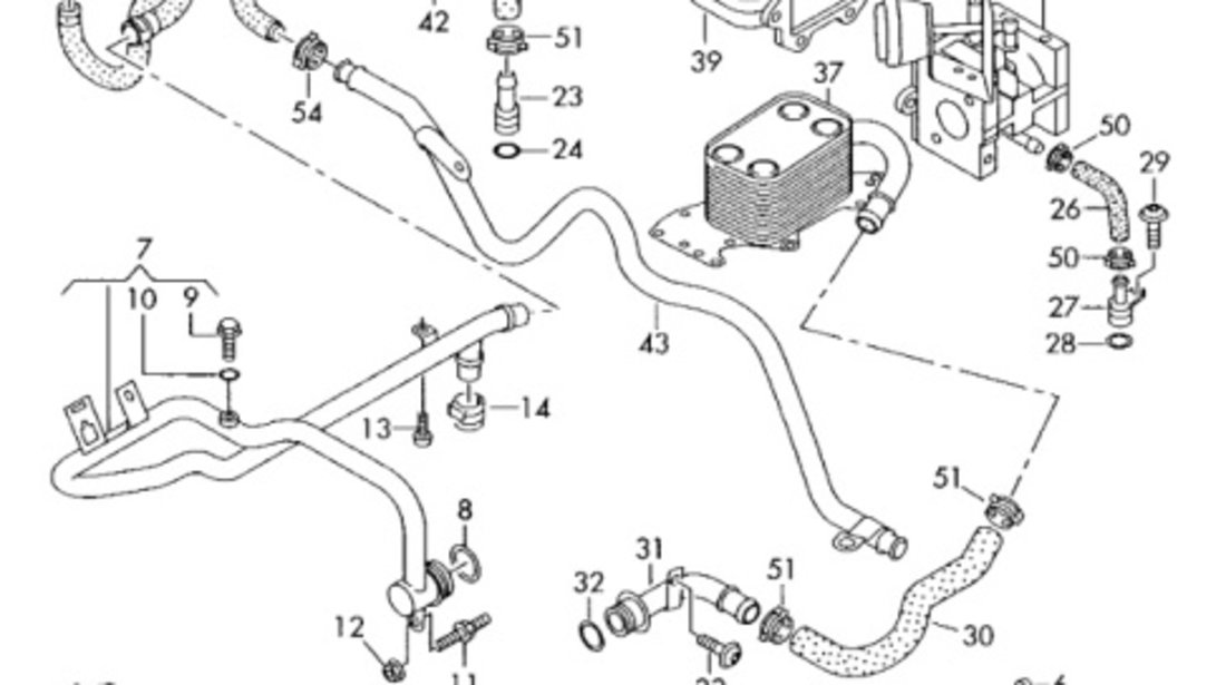 Tubulatura traseu apa Audi A6 4F C6 2006 3.0 tdi BMK avant OEM 059103227E