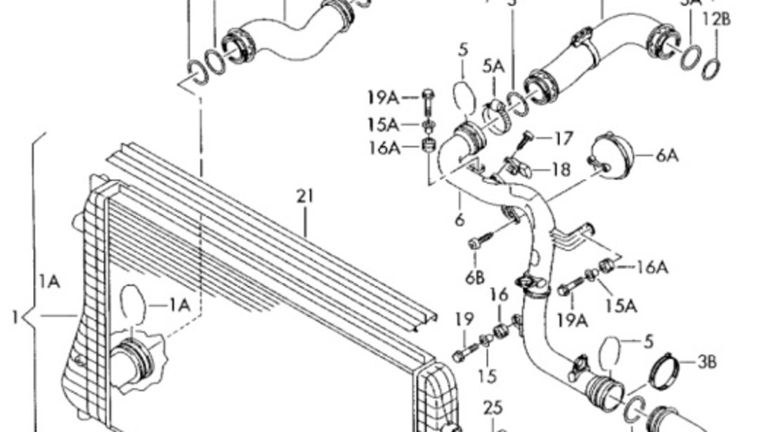 Tubulatura traseu intercooler OEM 3C0145770B