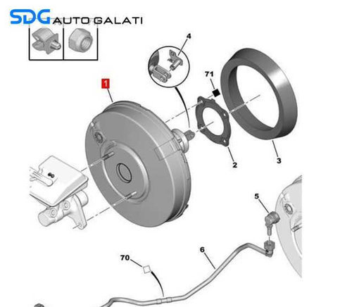 Tulumba Vacuum Vacuum cu Pompa Servofrana Servo Frana Peugeot 3008 2009 - 2016 Cod 9682650980 [C6158...