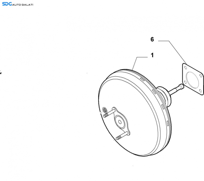 Tulumba Vacuum Vacuum Serofrana Servo Frana Fiat Grande Punto 2005 - 2012 Cod 55704097 0204054153 [MA0027]