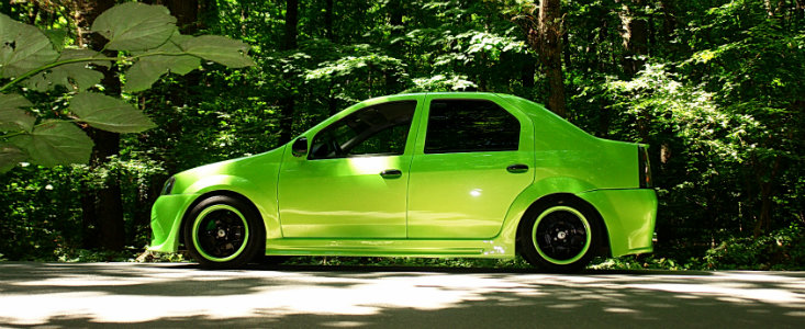 Tuning Dacia Logan: PiSSiSica verde Lamborghini, by Sorin