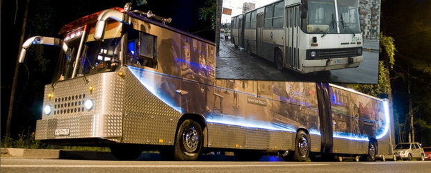 Tuning de Rusia: Autobuzul transformat in... discoteca pe 6 roti