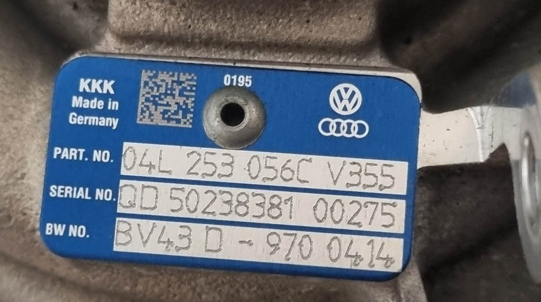 Turbina Audi A4 B8 2.0 TDI 163 cai motor CNHC cod piesa : 04L253056C