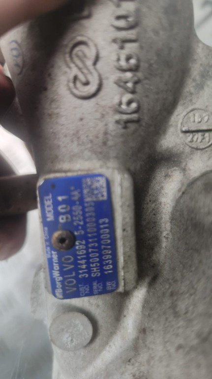 Turbina Volvo v40 B4154T2 , B4154T3 , B4154T5 , B4154T4 , B4204T37 , B4204T19 , B4204T17 an 2016 cod...