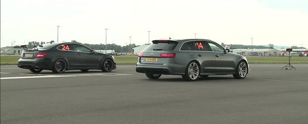 Turbo vs. Aspirat: Audi RS6 si Mercedes C63 Black isi dau intalnire la drag