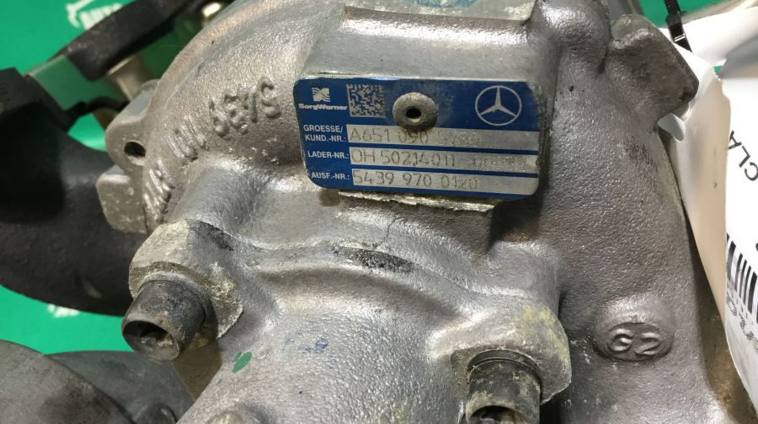 Turbocompresor turbina A6510905780 2.2 CDI Biturbo Mercedes-Benz E-CLASS W212 2009