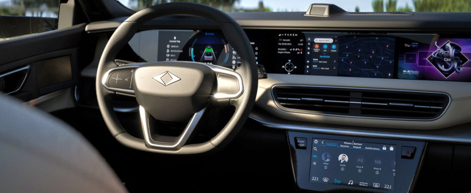 Turcii au lansat in Las Vegas, la CES, un sedan cu 429 de cai sub capota si trei display-uri uriase in bord Turcii au lansat in Las Vegas, la CES, un sedan cu 429 de cai sub capota si trei display-uri uriase in bord