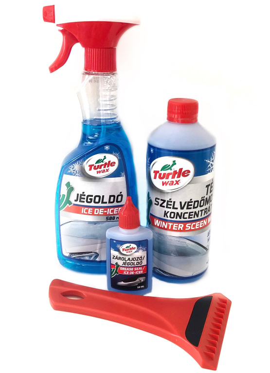 Turtle Wax Set Dezghetat Auto Solutie Dezghetat Parbriz 500ML + Solutie Parbriz Concentrat -65°C 500ML + Solutie Dezghetat Yale 50ML + Racleta FG0011
