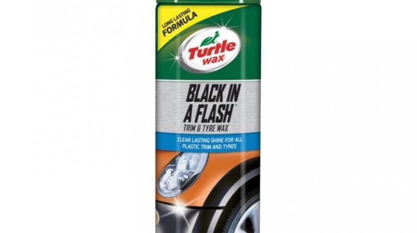 Turtle Wax Spray Curatat Plastic Exterior Si Anvelope Black In A Flash 500ML TW FG7615