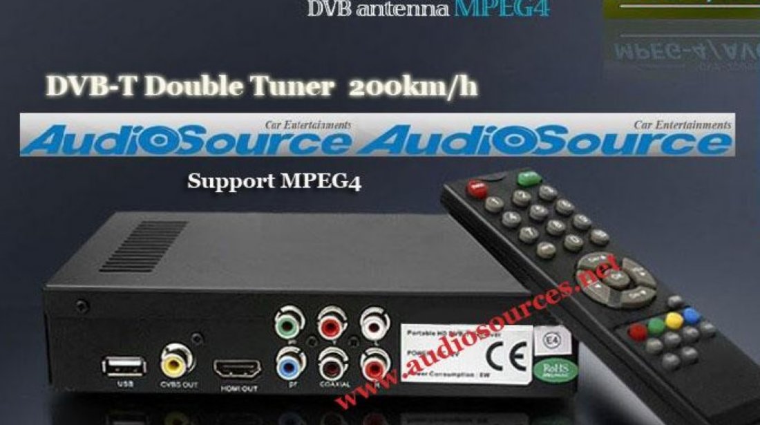 TV TUNER DIGITAL DVB-T HD MPEG 4 RECEPTIE IN MERS GARANTAT 150 KM H PRO TV SPORT RO