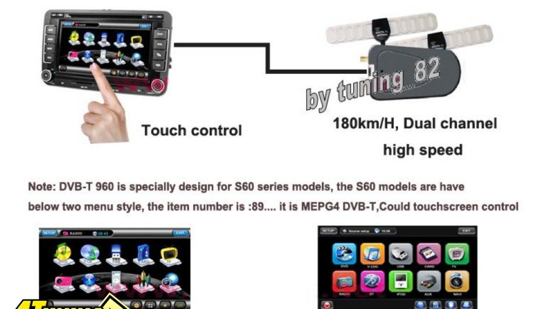 TV TUNER DIGITAL HD CONTROLABIL DIN TUCHSCREEN SI COMENZILE PE VOLAN MODEL 2013