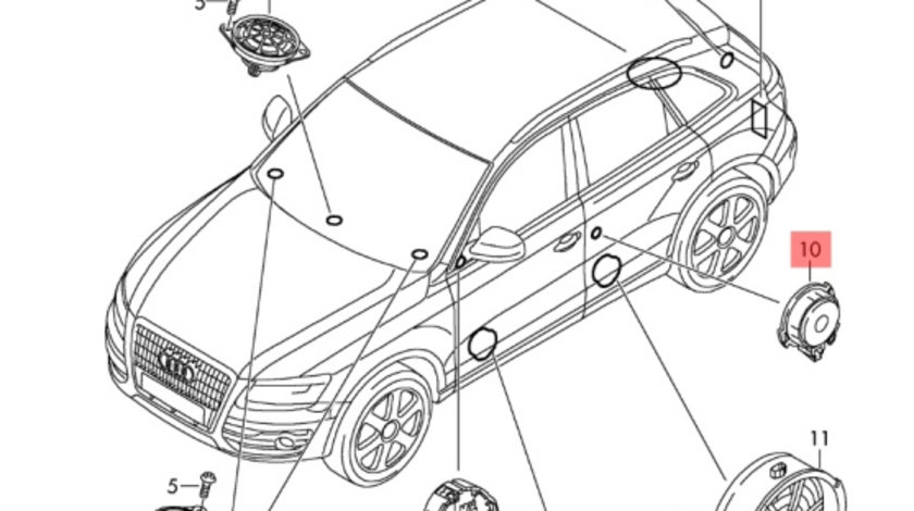 Tweeter usa spate Audi A4 B8 (8K) Avant 2011 2.0 TDI OEM 8R0035399A
