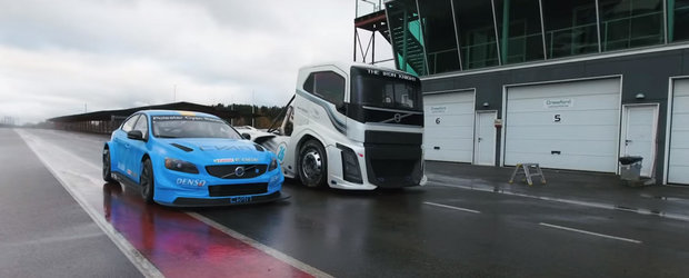 Uite cum se termina cursa dintre camionul de 2.400 de cai de la Volvo si S60-ul Polestar TC1