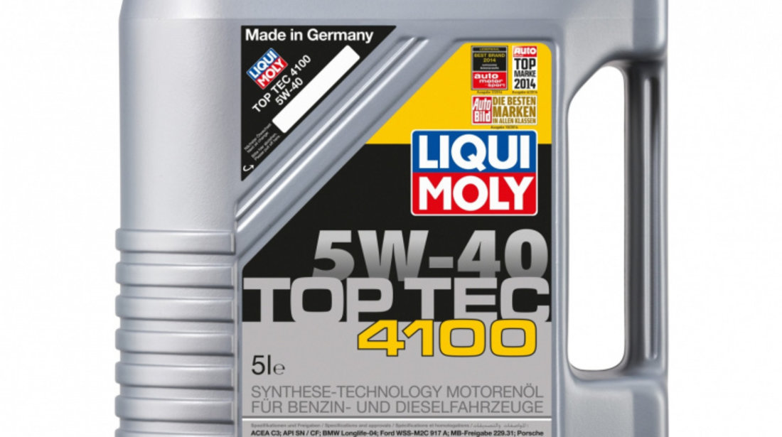 Ulei de motor Liqui Moly Top Tec 4100 5W-40, 5L cod intern: 2686