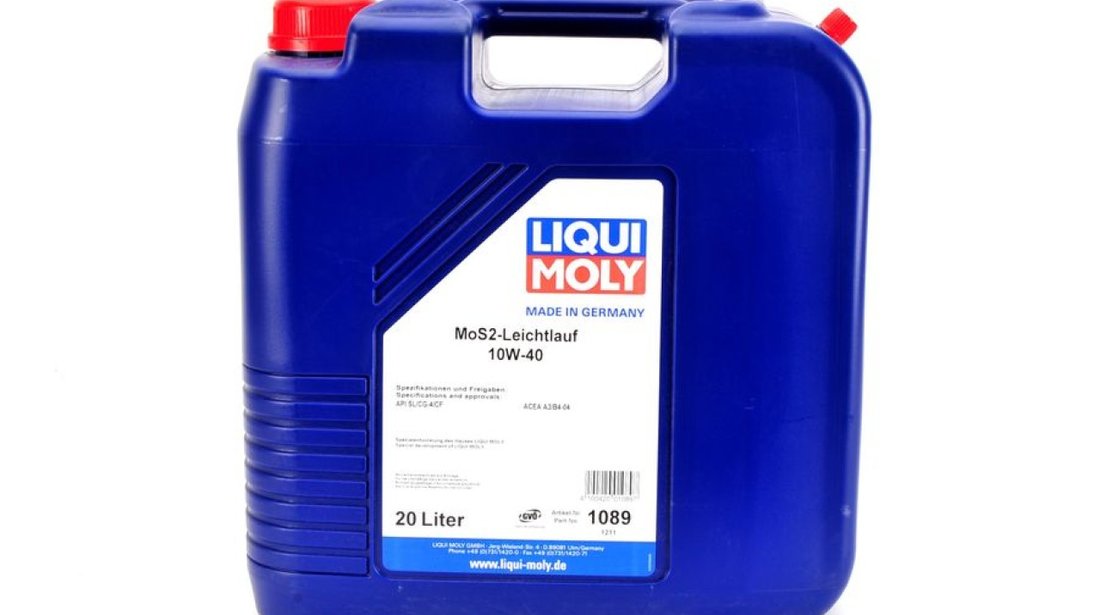 ulei de motor PEUGEOT J5 Autobus 280P Producator LIQUI MOLY MoS2 LEICHTL. 10W40