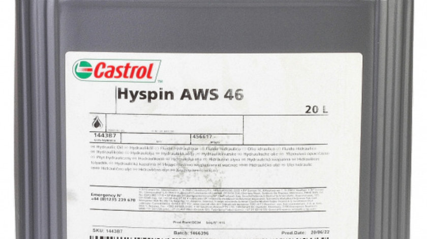 Ulei Hidraulic Castrol HYSPIN AWS 46 20L 1443B7